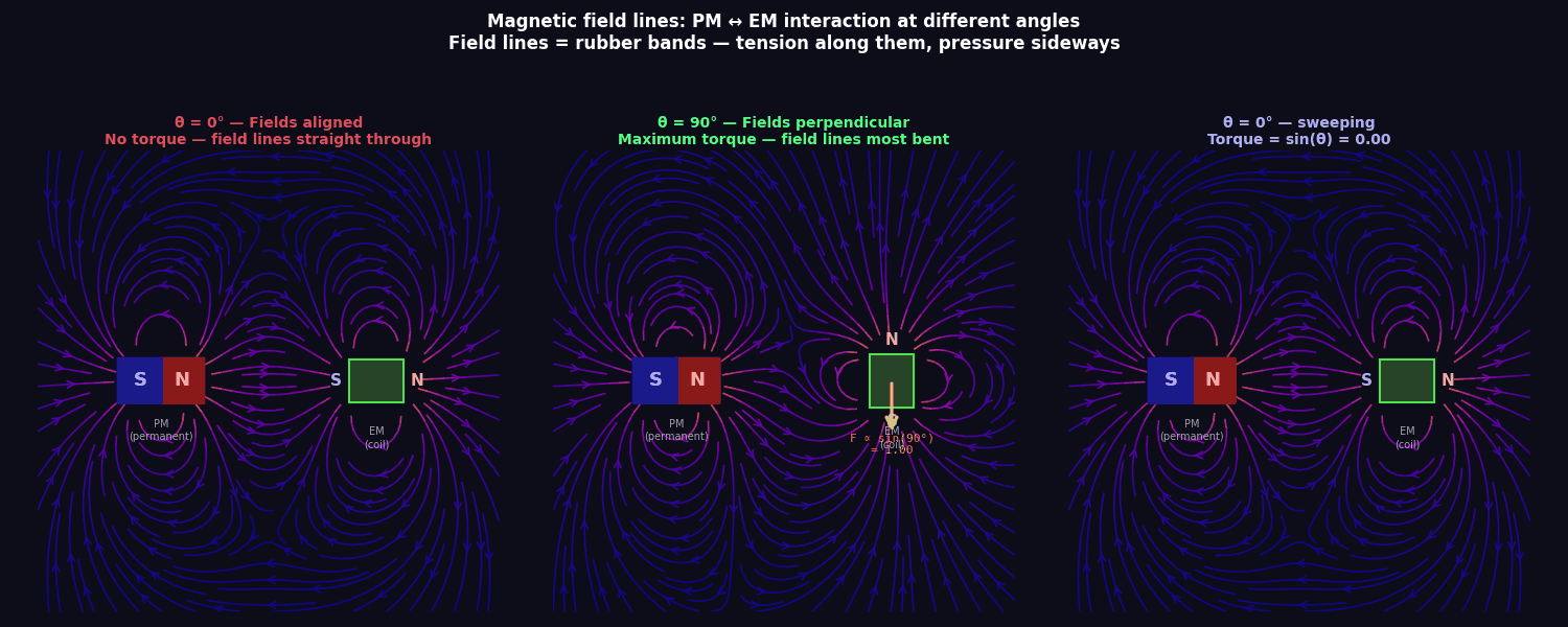 PM and EM field line interactions